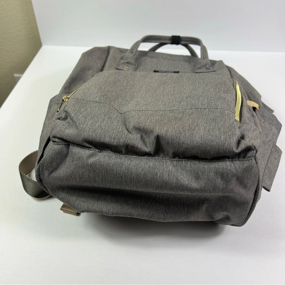 Aofider Gray with Gold accents Diaper Bag Backpack Like New Cond. - Picture 5 of 7